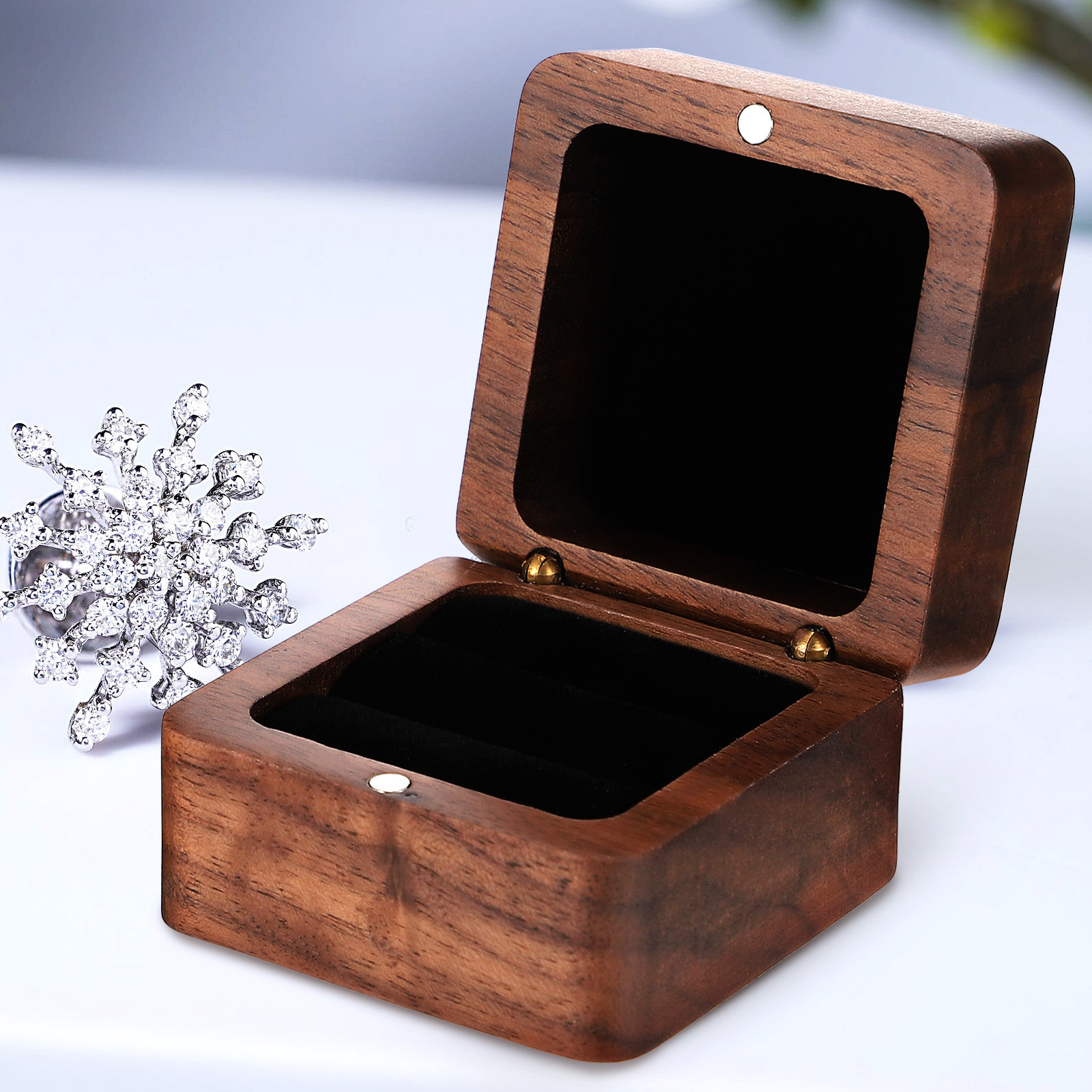 Wedding Solution - Lüks Ahşap Yüzük Kutusu: Nişan Yüzükleri,