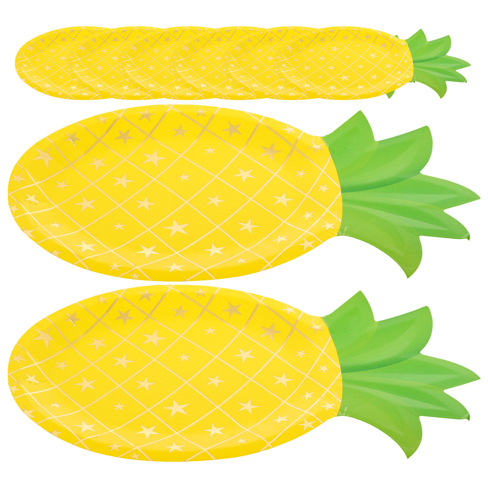Wedding Supply Bulk - 8 Adet Ananas Desenli Tek Kullanımlık