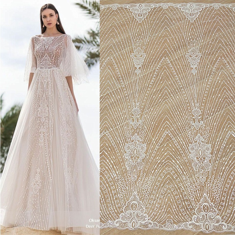 Yeni Çizgili Dantel Nakış Paye - Wedding Dress Supply incelemesi ve fiyatı
