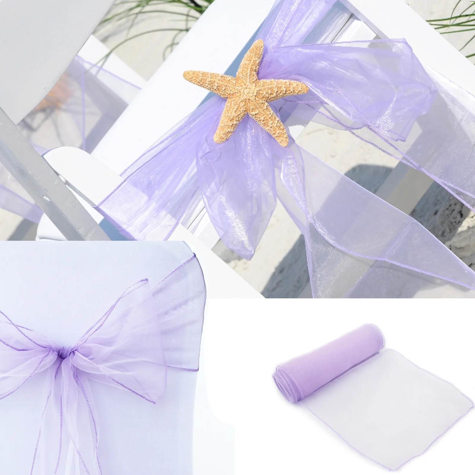 10/50/100 adet 17x275cm organz - Chair Sash Organza incelemesi ve fiyatı