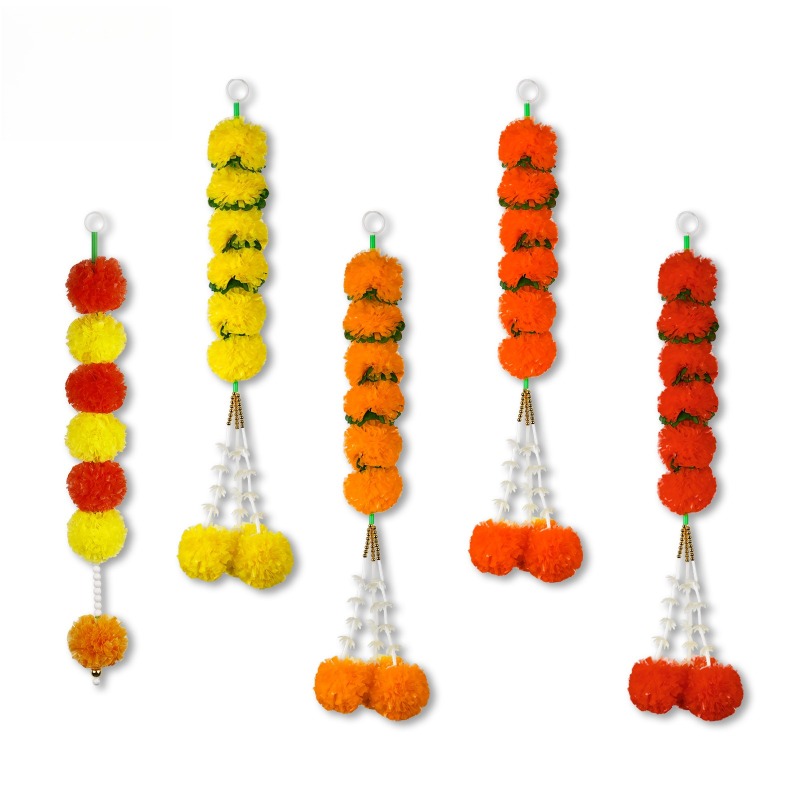 Kadife çiçeği çiçekli ışık zin - Indian Wedding Decor Supply incelemesi ve fiyatı