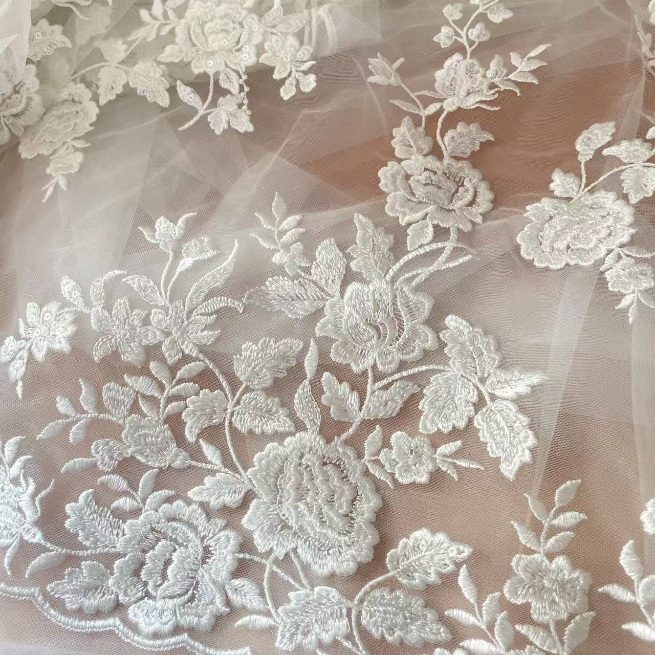 Fransız İşlemeli Dantel Kumaş, - Wedding Dress Supply incelemesi ve fiyatı