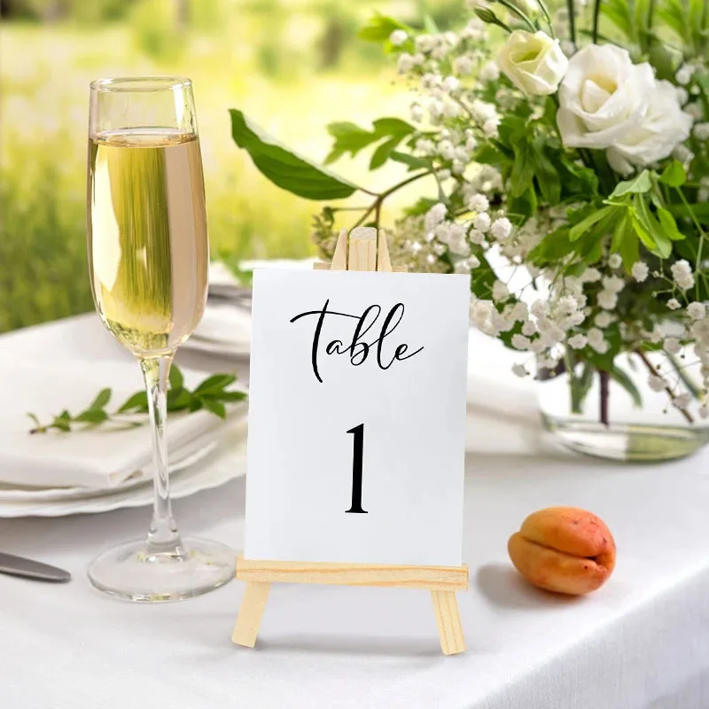 10 adet Ahşap Mini Şövale Çerç - Table Number Gold incelemesi ve fiyatı